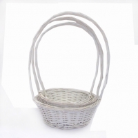 Willow Basket White Set of 3